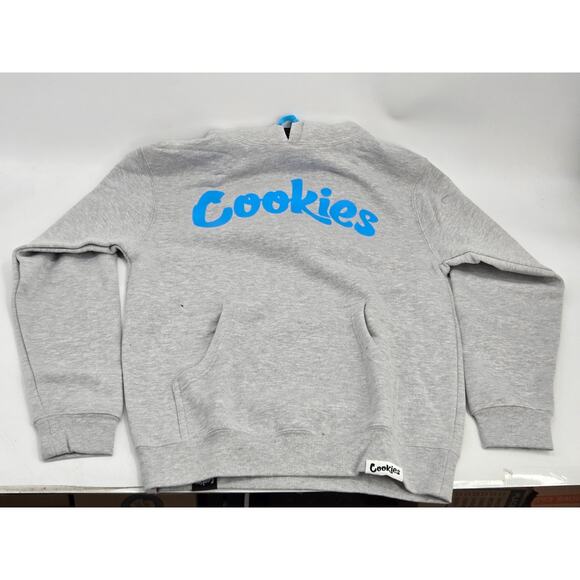 NWT Cookies SF Original Mint Logo Hoodie Heather Grey/Blue Mens Small - Picture 1 of 16